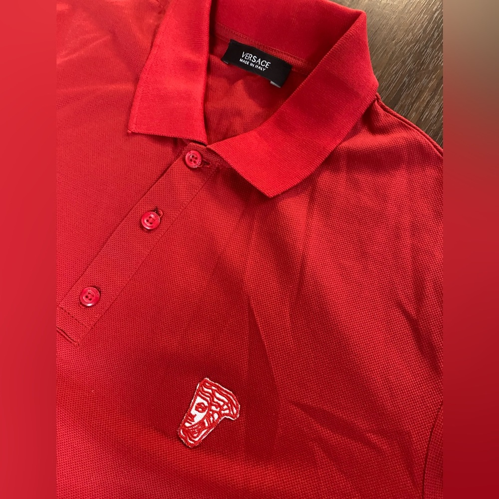 Medium red versace polo